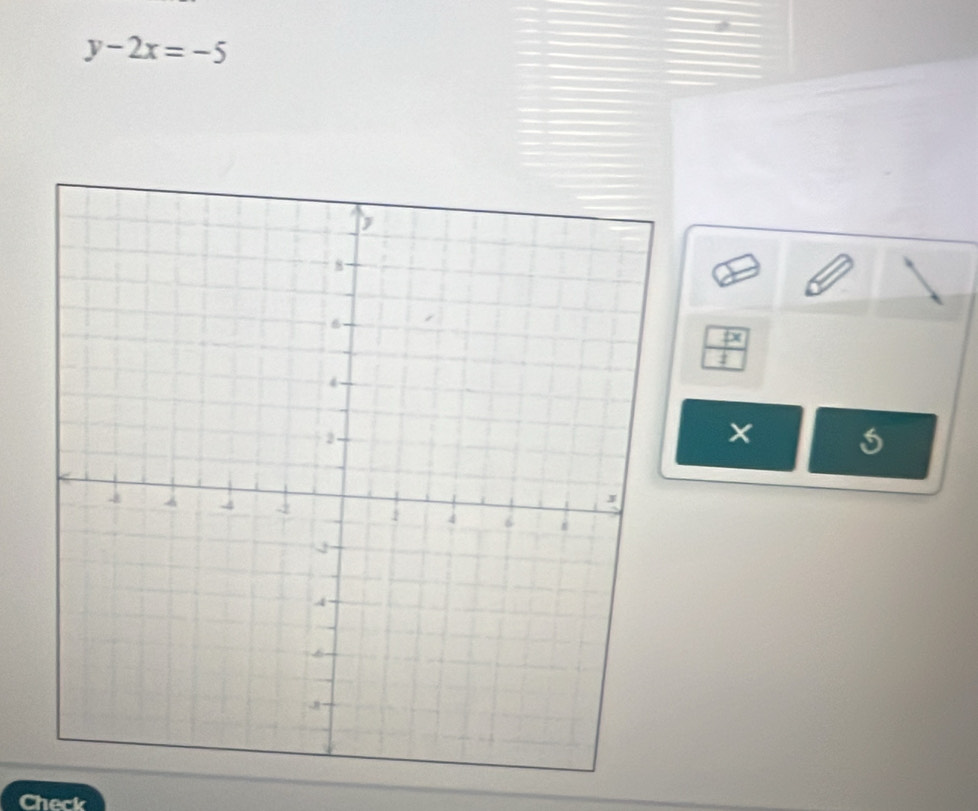 y-2x=-5
frac boxed fx_ f
Check