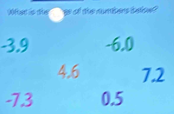 What is the
I a
-3.9 -6.0
4.6 7, 2
-73 0.5