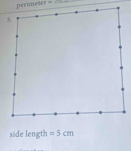 r= _ 
side length =5cm