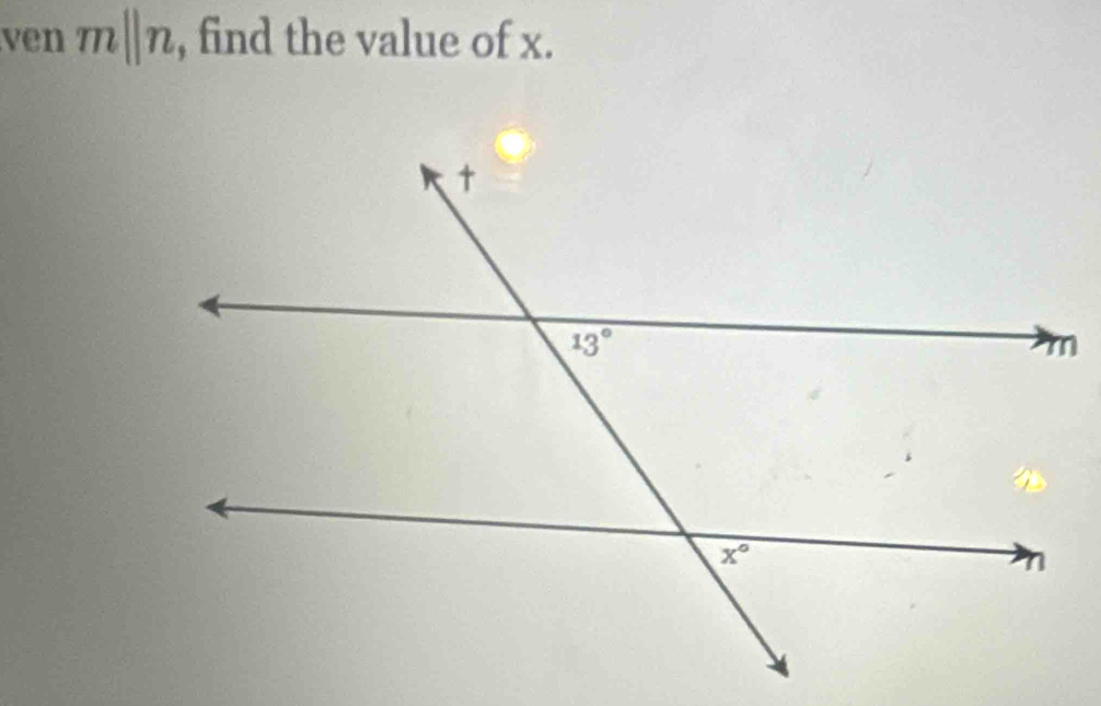 ven mparallel n , find the value of x.