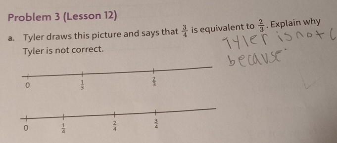 Solved: Problem 3 (Lesson 12) a. Tyler draws this picture and says that ...