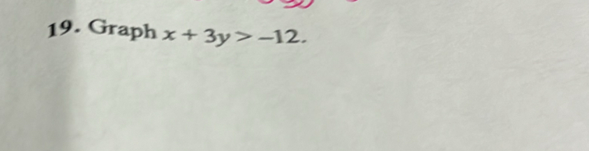 Graph x+3y>-12.