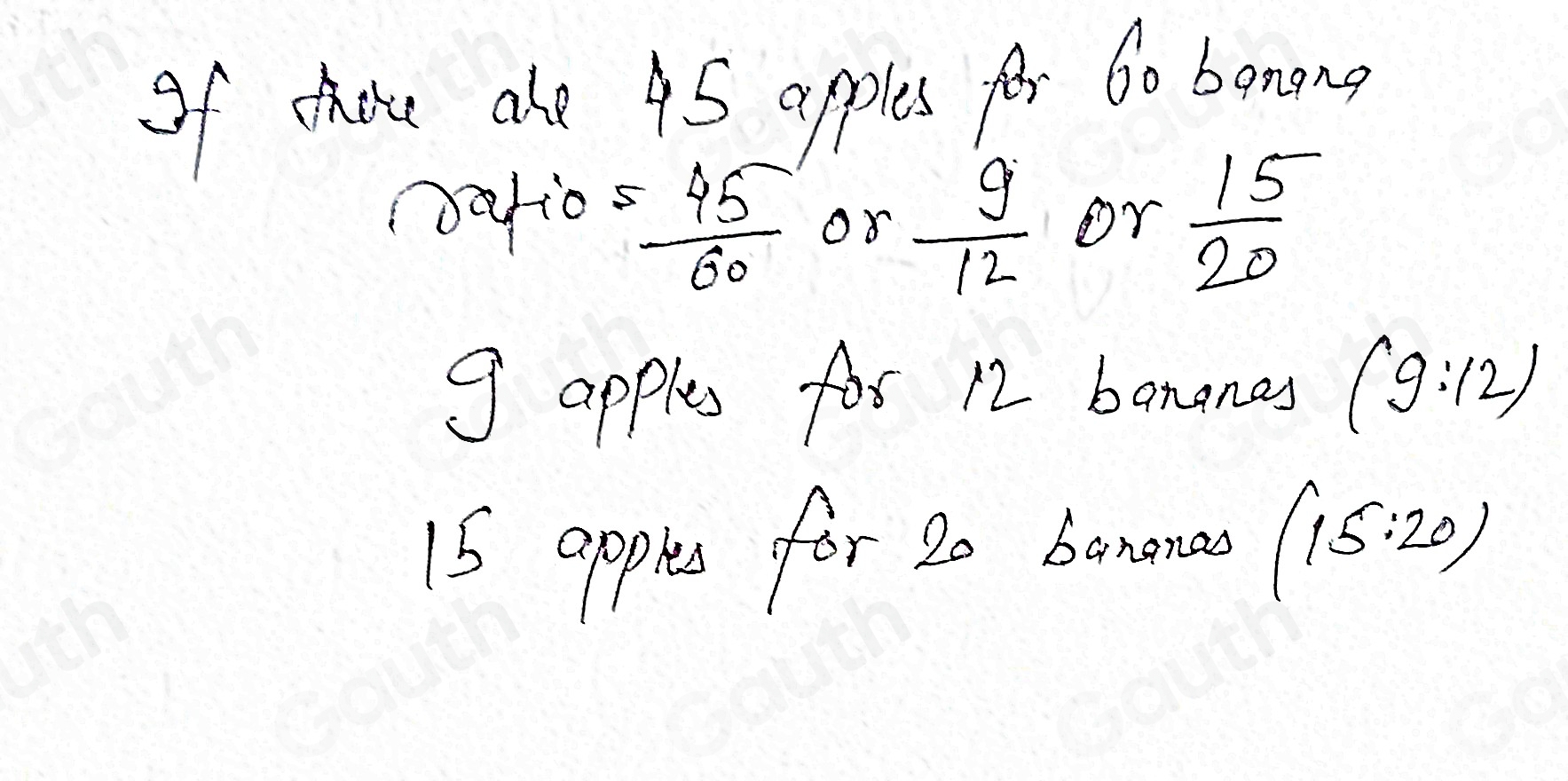 Solved: If there are 45 apples and 60 bananas for a fruit basket, fill ...