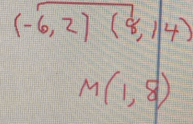 (-6,2)(8,14)
M(1,8)