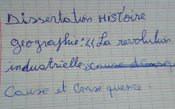 nixsentoton Histoine 
geograyhie:l da reooluter 
induotielle 
Cause of Conse quence.