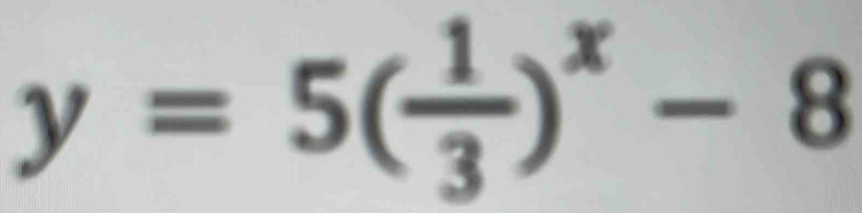 y=5( 1/3 )^x-8