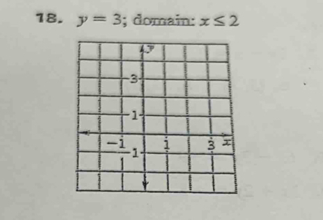 y=3; domain: x≤ 2