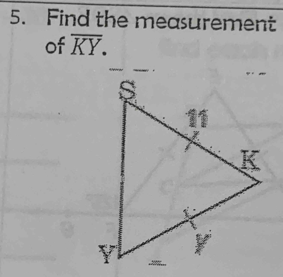 Find the measurement 
of overline KY.