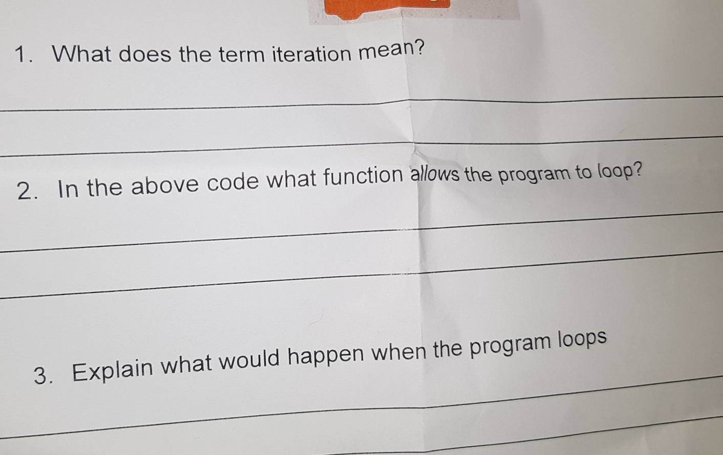 What does the term iteration mean?