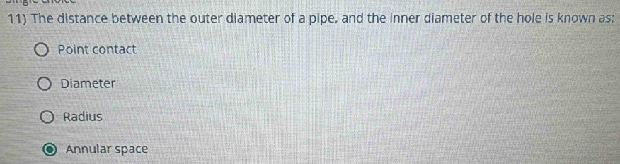 Solved: The distance between the outer diameter of a pipe, and the ...