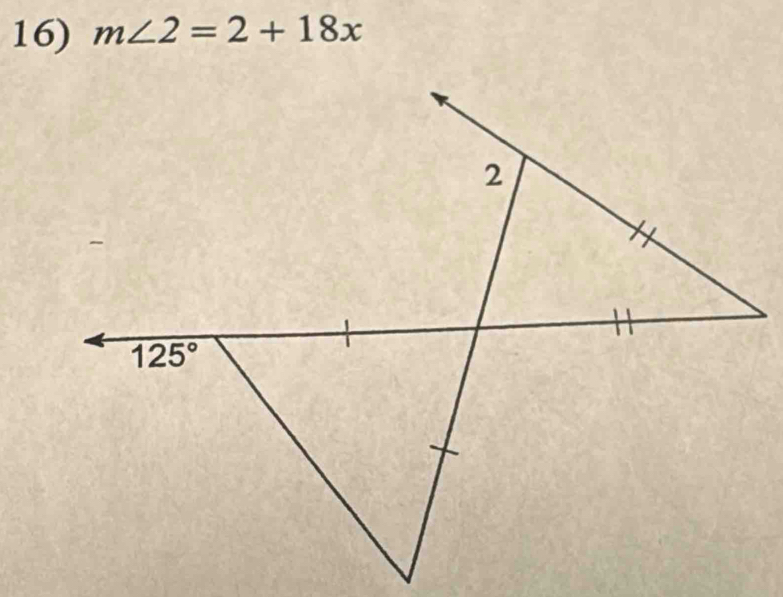 m∠ 2=2+18x