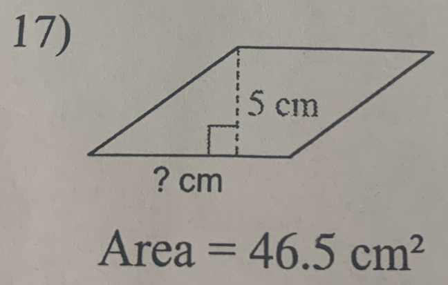 Area =46.5cm^2