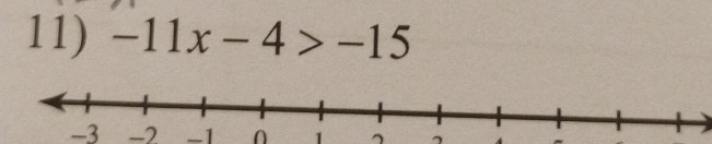 -11x-4>-15
-3 -2 -1 1