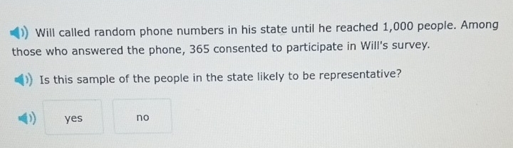 Solved: Will called random phone numbers in his state until he reached ...