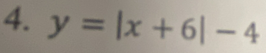 y=|x+6|-4