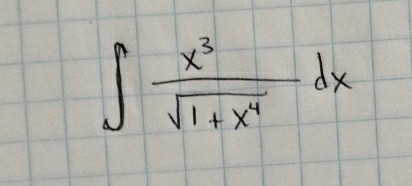 ∈t  x^3/sqrt(1+x^4) dx