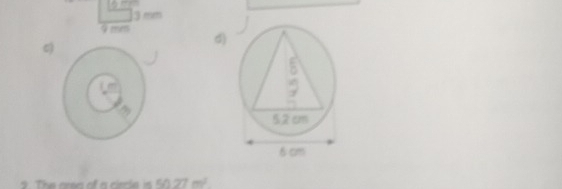 3 mm
9 mm
c) 
d) 
i m
5△ 27m^2