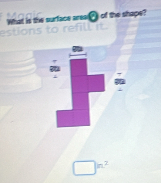 face area _ of the shape?
in^2