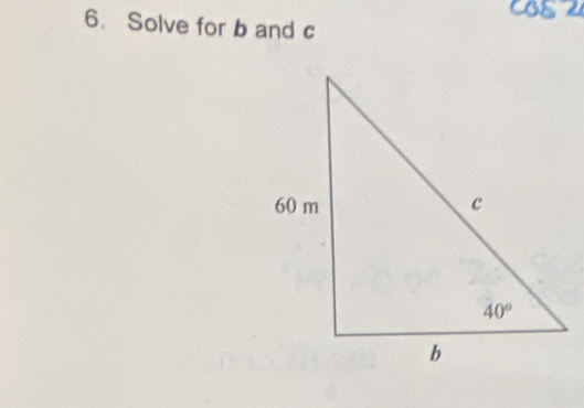 Solve for b and c