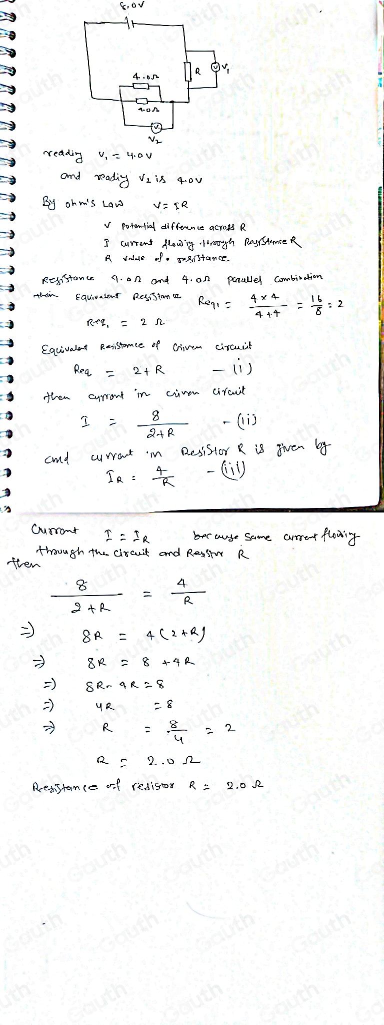 Solved: A cell has an electromotive force (e.m.f.) of 8.0 V and ...
