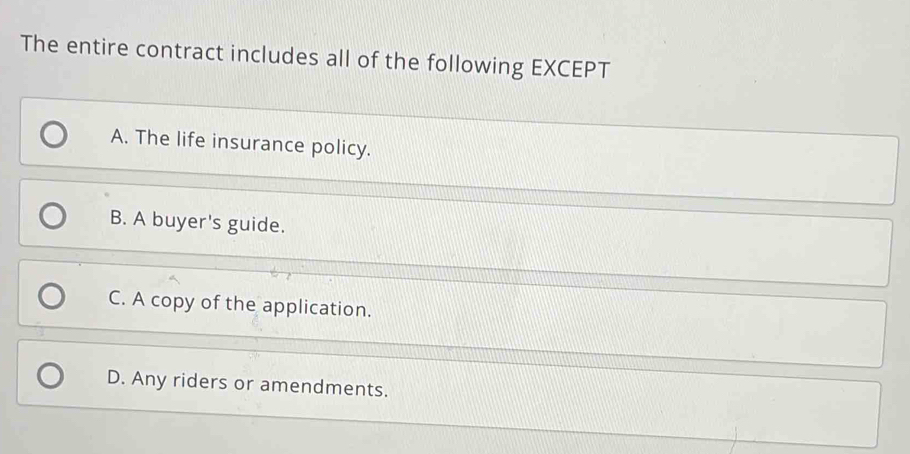 Solved: The entire contract includes all of the following EXCEPT A. The ...