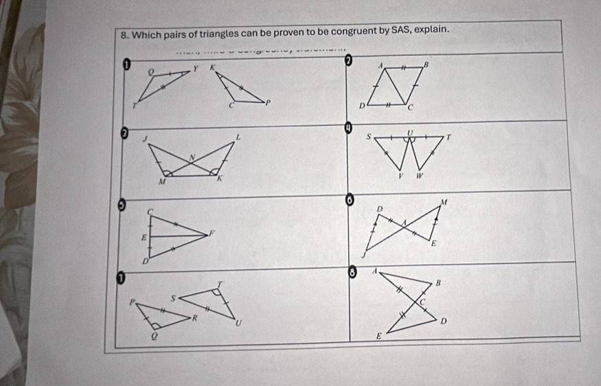 congruent by SAS, explain.