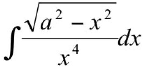 ∈t  (sqrt(a^2-x^2))/x^4 dx