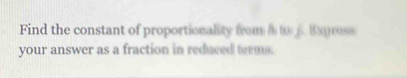 Find the constant of proportionality from & to5. Expross 
your answer as a fraction in reduced terms.