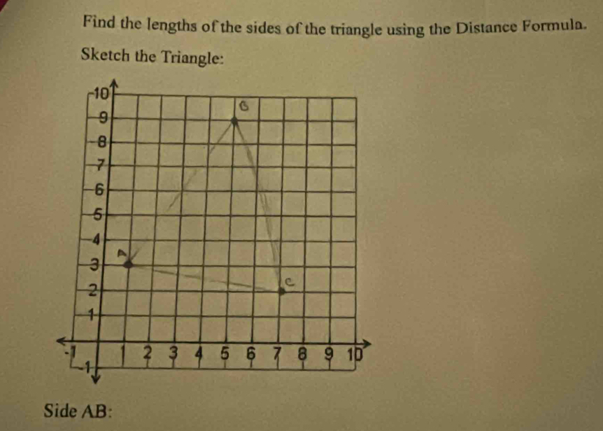 Solved: Find the lengths of the sides of the triangle using the ...