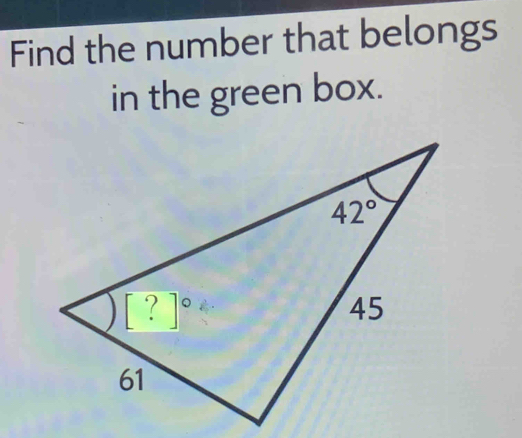 Find the number that belongs
in the green box.