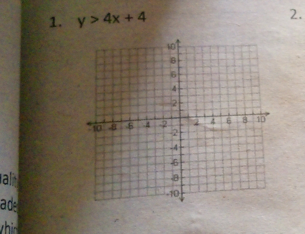 y>4x+4
2. 
alit 
ade