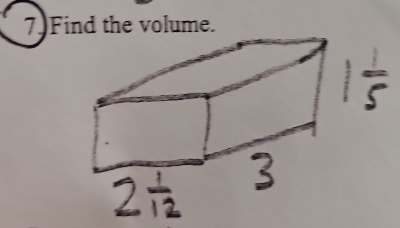 7)Find the volume.