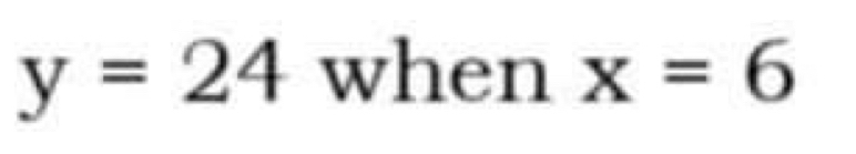 y=24 whe n | x=6