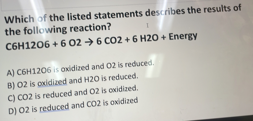 Solved: Which of the listed statements describes the results of the ...