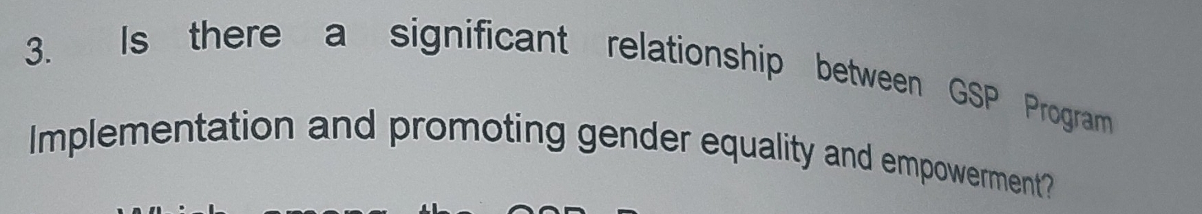 Is there a significant relationship between GSP Program 
Implementation and promoting gender equality and empowerment?