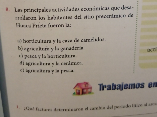 Resuelto:Las principales actividades económicas que desa- rrollaron los ...