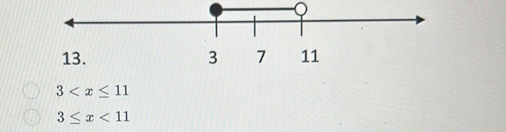 3
3≤ x<11</tex>