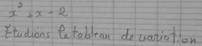 x^2+x-2
Etudions to tobleau do vaniation