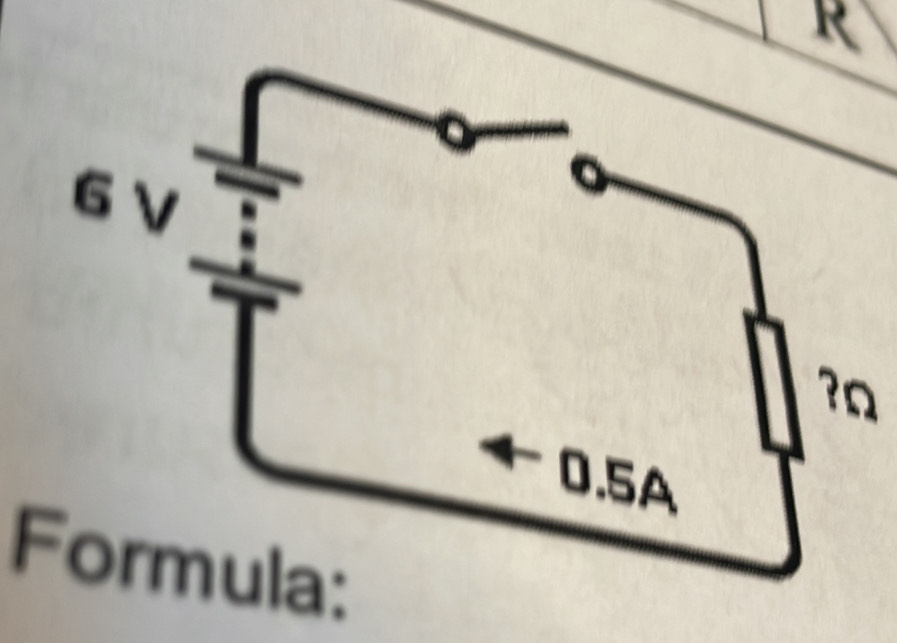 ?Ω 
Formula: