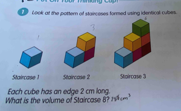 Solved: [ ) Look at the pattern of staircases formed using identical ...