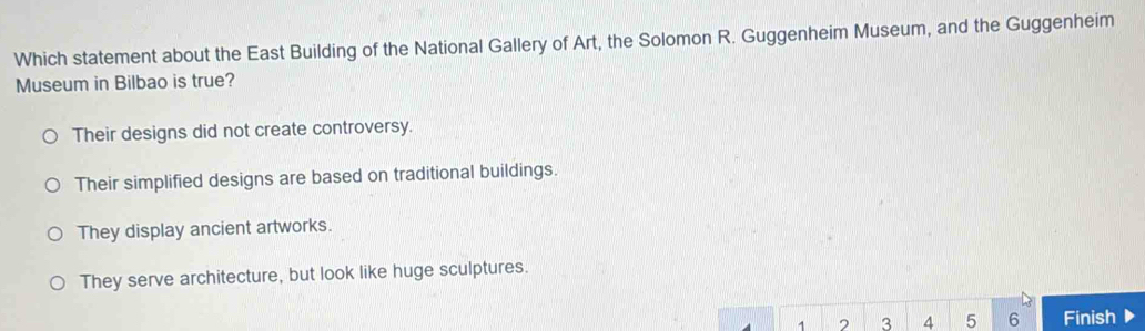 Solved: Which statement about the East Building of the National Gallery ...