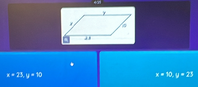 4/2
x=23, y=10
x=10, y=23