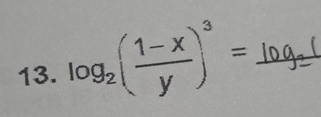 log _2( (1-x)/y )^3= _