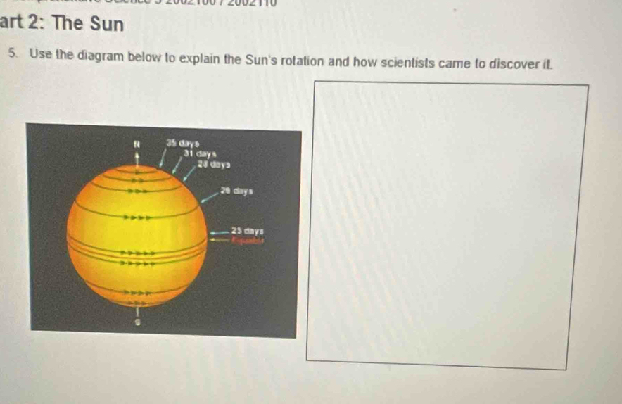 Solved: art 2: The Sun 5. Use the diagram below to explain the Sun's ...
