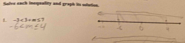 Salve each inequality and graph is atuin.
-3<3+m≤ 7