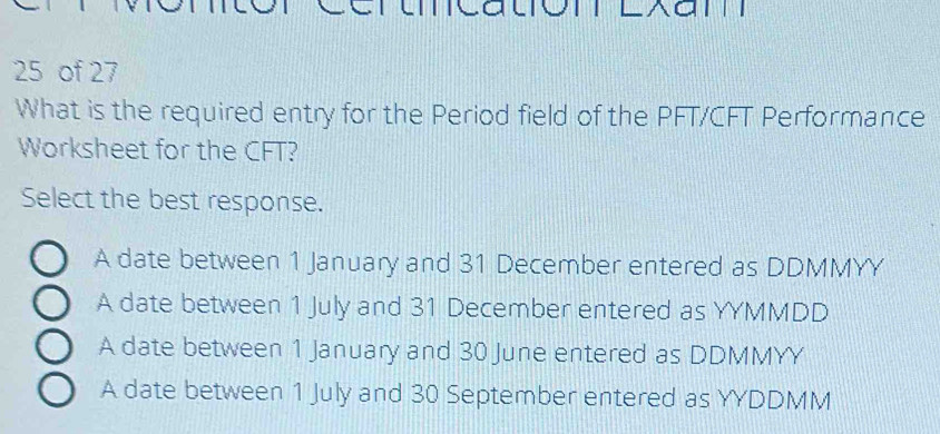 Solved: of 27 What is the required entry for the Period field of the ...