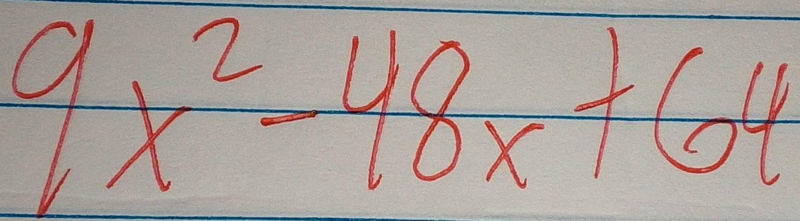 9x^2-48x+64