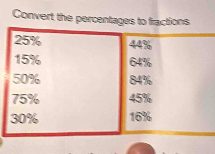 Convert the percentages to fractions