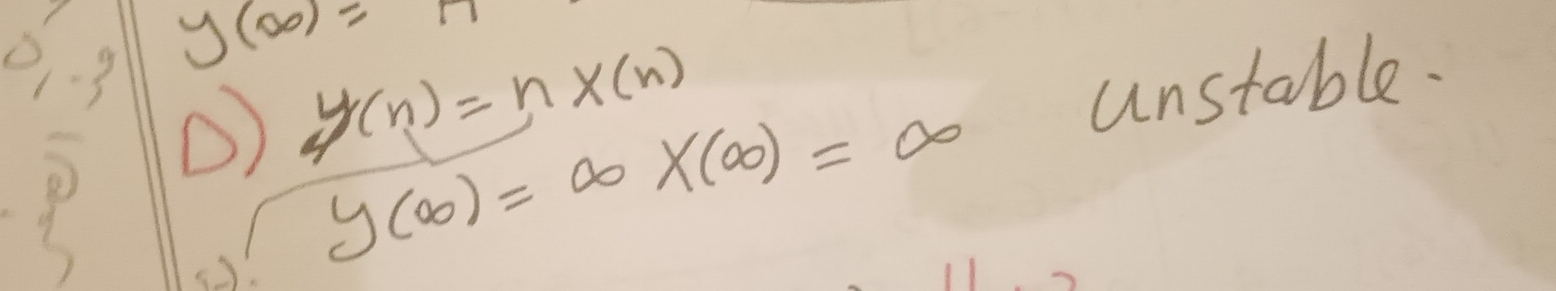 y(∈fty )=π
1. 3
y(n)=n* (n)
(. y(00)=0* (00)=∈fty
unstable.