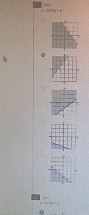 pusn
y>(4/3)x+4
3 Larina
y=(6/5)x+2